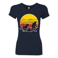 thumbnail image 2 of Wild Bobby Sunset Silhoutte Unicorn and Sasquatch Women Slim Fit Junior Tee, 2 of 6
