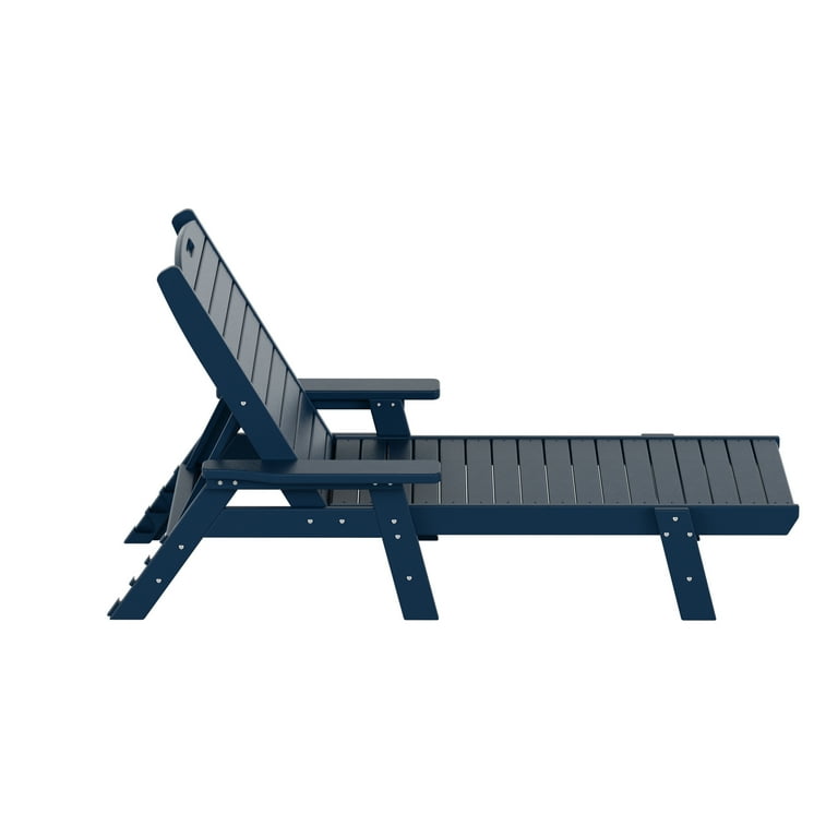 GARDEN Set of 2 Patio Outdoor Chaise Lounge Chair, Navy Blue