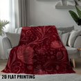 thumbnail image 5 of Deep Red Vine Floral Throw Blanket - Elegant Burgundy Lightweight All-Season Polyester Flannel for Couch Bed Travel Camping, Machine Washable Indoor Outdoor Decor, 5 of 10