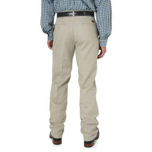 wrangler mens riata pleated relaxed fit casual pant, khaki, 28x30 -  