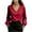Wine, variant on Satin Shirts for Women Fashion Casual V Neck Solid Color Top Puff Long Sleeve Blouse Dressy Business Work Tops Blusa Satinada Mujer Elegante