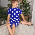 thumbnail image 4 of Balery Blue And White Polka Dot Conjunto de Pijama Infantil de Manga Corta con Estampado – Ropa de Dormir de Algodón Suave-4X-Large, 4 of 6