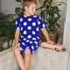 thumbnail image 4 of Balery Blue And White Polka Dot Conjunto de Pijama Infantil de Manga Corta con Estampado – Ropa de Dormir de Algodón Suave-X-Large, 4 of 6