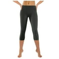 thumbnail image 3 of felwors Premium Cotton Regular and Plus Size 15 INCH Capri Leggings AG, M, 3 of 6