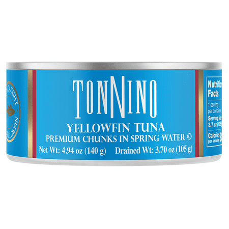 Tonnino Premium Yellowfin Tuna Chunks in Spring Water  4.94 oz  Can  Wild Caught