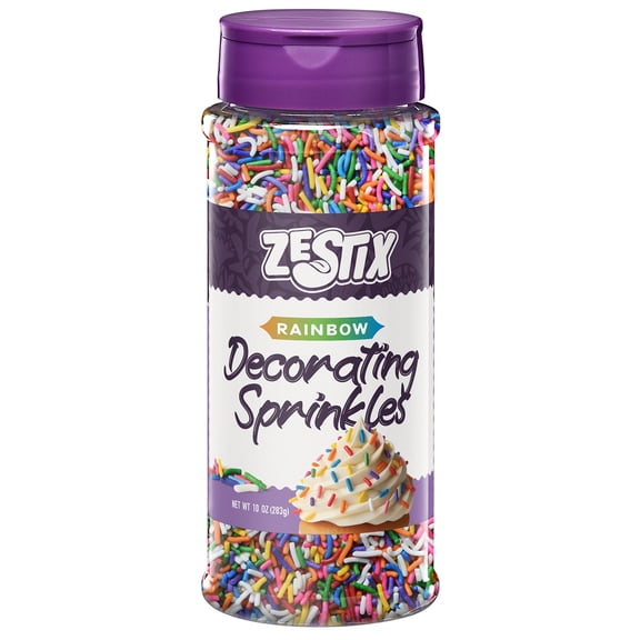 Rainbow Sprinkles 10 oz, Jimmies Sprinkles for Cake Decorating, Cupcakes, Cookies, Ice Cream & Dessert Toppings