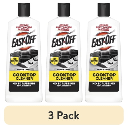 (3 pack) Easy-Off Heavy Duty Cooktop Cleaner, Non-Scratch, No Scrubbing Tools Needed, 16 oz
