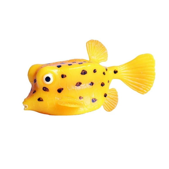 Holzlrgus Realistic Animal Figures Yellow Boxfish Sea Animal Toy, Science Project, Cake Topper, Early Educational Toys Birthday for Toddlers Kids Age 3 4 5