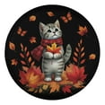 thumbnail image 3 of Lotusprinthandmade Fall Cat Spare Tire Cover Without Backup Camera Hole 6 Sizes (30 in.), autumn cat wheel cover, cute cat tire cover, 3 of 7