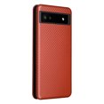 thumbnail image 3 of Feishell Flip Wallet Cover for Google Pixel 6a (6.1 inch),Shockproof Slim Fit Carbon Fiber Texture PU Leather Magnetic Closure Folio Card Pocket Kickstand Phone Case,Brown, 3 of 11