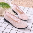 thumbnail image 4 of Shallow Cut Lace Trim Comfortable Women's Casual & Dress Shoes Daily Wear Spring Summer Plus Size Office Work Pink 6.5, 4 of 9