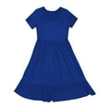 thumbnail image 4 of Vestido de playa con cuello cuadrado para mujer: corte A plisado, cuello cuadrado, ligero, informal/vacaciones, tejido transpirable., 4 of 4