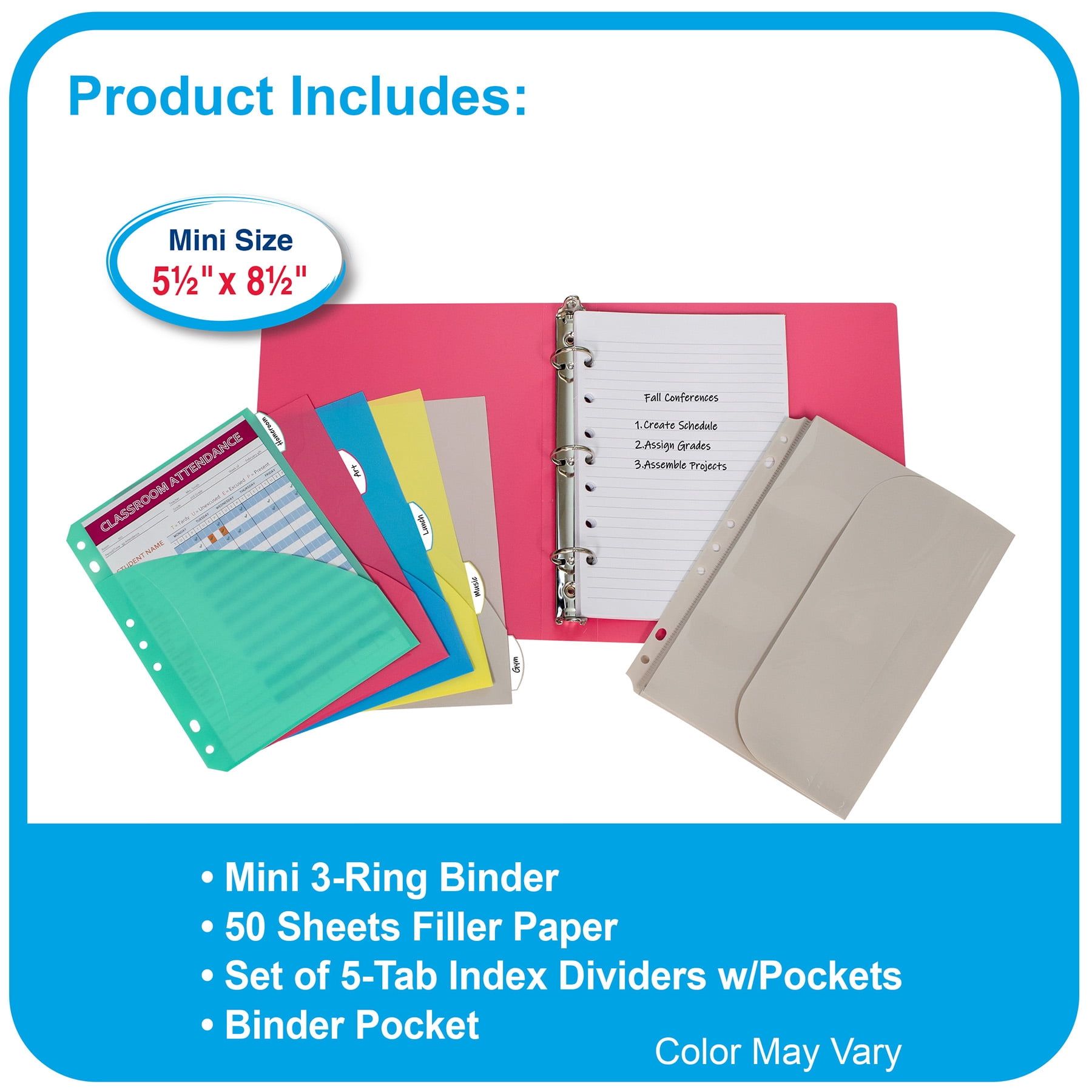 C-Line Mini Binder Starter Kit, Assorted, Pack of 2