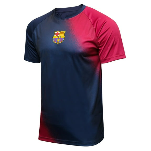 Icon Sports Official Licensed FC Barcelona Game Day Shirt - Spray Pattern - Navy, Small