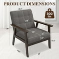thumbnail image 3 of Westice Accent Chair 1PC, Mid-Century Modern Living Room Chairs with Solid Wood Frame & Soft Thicken Cushion, Upholstered Arm Reading Chair for Bedroom, Balcony, Grey Linen Fabric & Black Legs, 3 of 9