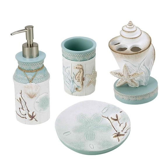 Avanti Linens Farmhouse Shell 4-Piece Bath Accessory Set