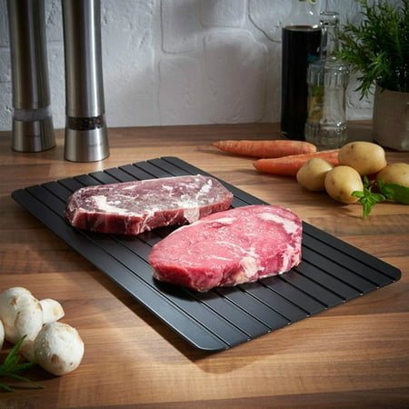 

HYmarket Home Kitchen Non-Stick Frozen Food Flesh Fast Defrosting Tray Thawing Plate