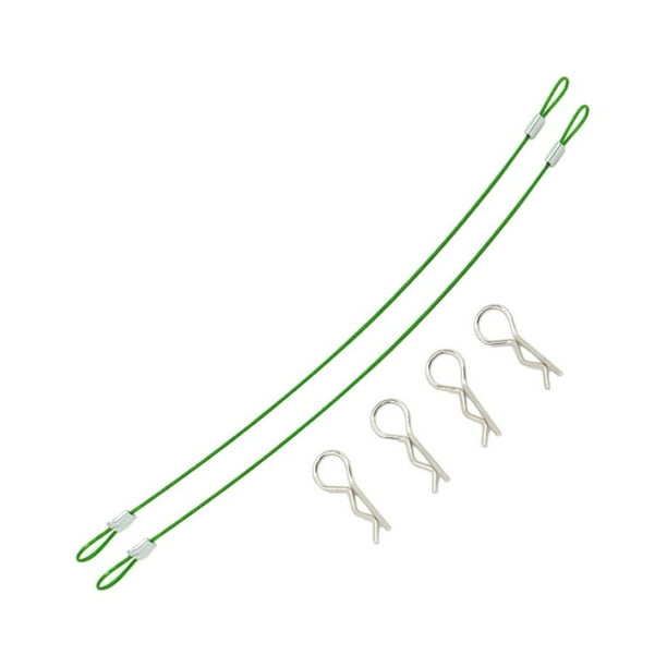 Bewildely Cuerda antipérdida de la cáscara del coche con alta dureza y compatibilidad de la barra del Pin del clip R del metal de la fuerza Kits de construcción modelo verde 1:8