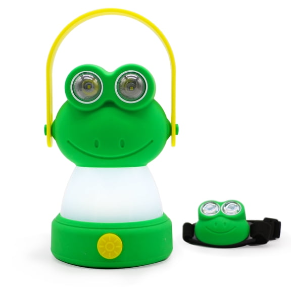 Outdoor Equipment - Camp Headlamp and Lantern Combo for Kids Frog Theme Gift for Kids, Fant.lux LED Battery Powered Lanterns