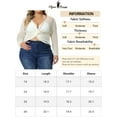 thumbnail image 6 of Unique Bargains Women's Plus Size Knitted V-Neck Ruched Cross Hollow Out Long Sleeve Tops 3X Cream White, 6 of 6