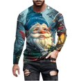 thumbnail image 2 of Blusas y camisas de manga larga con cuello redondo para hombre, moda navideña, informal, estampado, cuello redondo, manga larga, blusa estampada para hombre, blusa de poliéster, 2 of 5