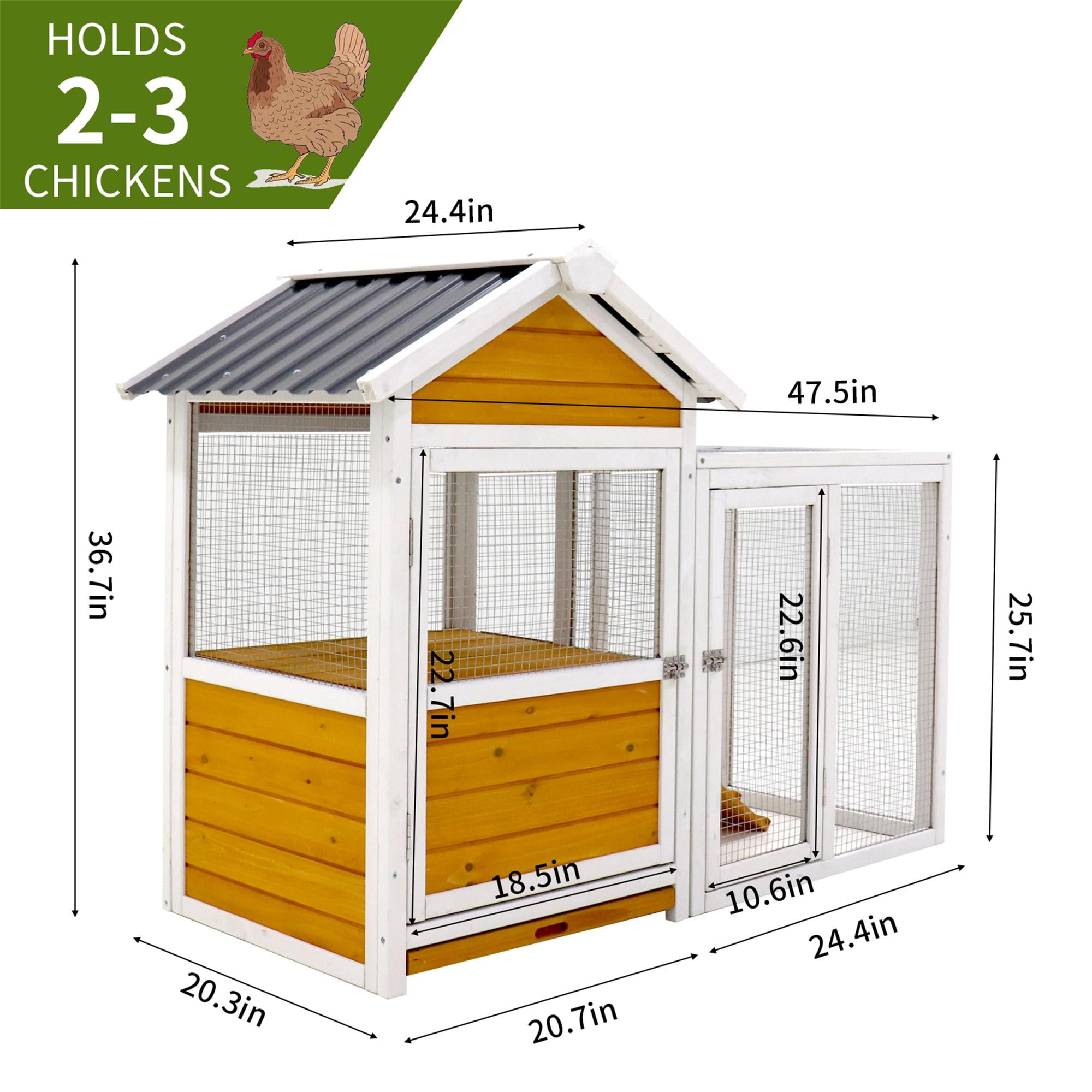 Pefilos 47.5" Outdoor Large Chicken Coop with Waterproof PVC Board, Wood Hen House Duck Coop with Nest Box, Rabbit Hutch for Indoor, Bird Cage, Brown Pefilos 47.5" Outdoor Large Chicken Coop with Waterproof PVC Board, Wood Hen House Duck Coop with Nest Box, Rabbit Hutch for Indoor, Bird Cage, Brown