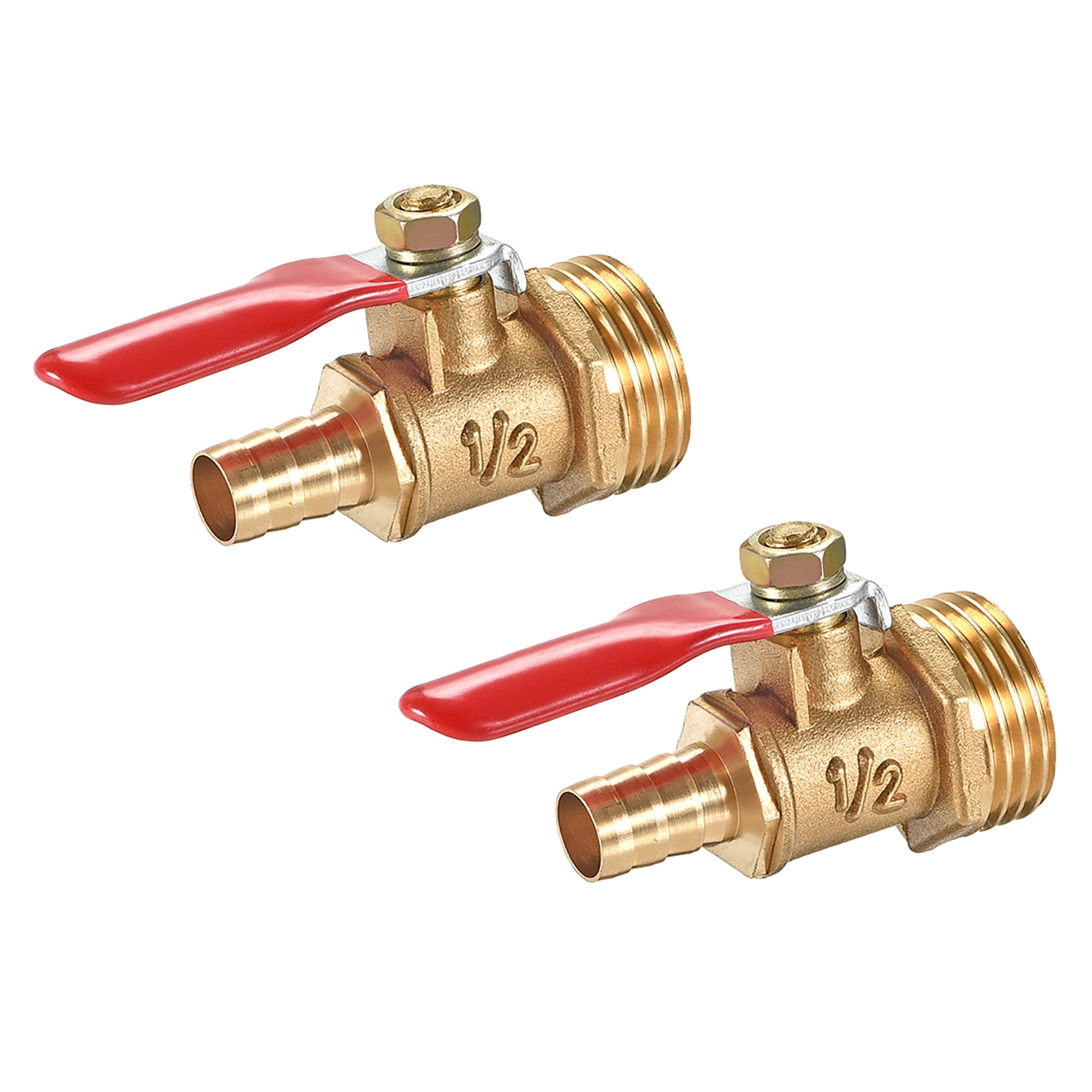 Lot De 2 Robinets D'Arrêt 1/2" Laiton – Mini Vannes à Bille Robuste Pour Cuisine, Salle De Bain, WC