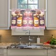 thumbnail image 2 of Yayeee Kitchen Curtains Tier Pair Light Filtering 27"x24" Rod Pocket Short Cafe Window Panel, Watercolor Jam, 2 of 7