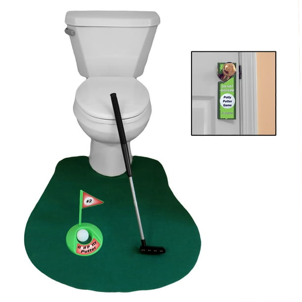 Evelots Potty Putter Toilet Mini Golf Game, Novelty Gag Gift, Putting