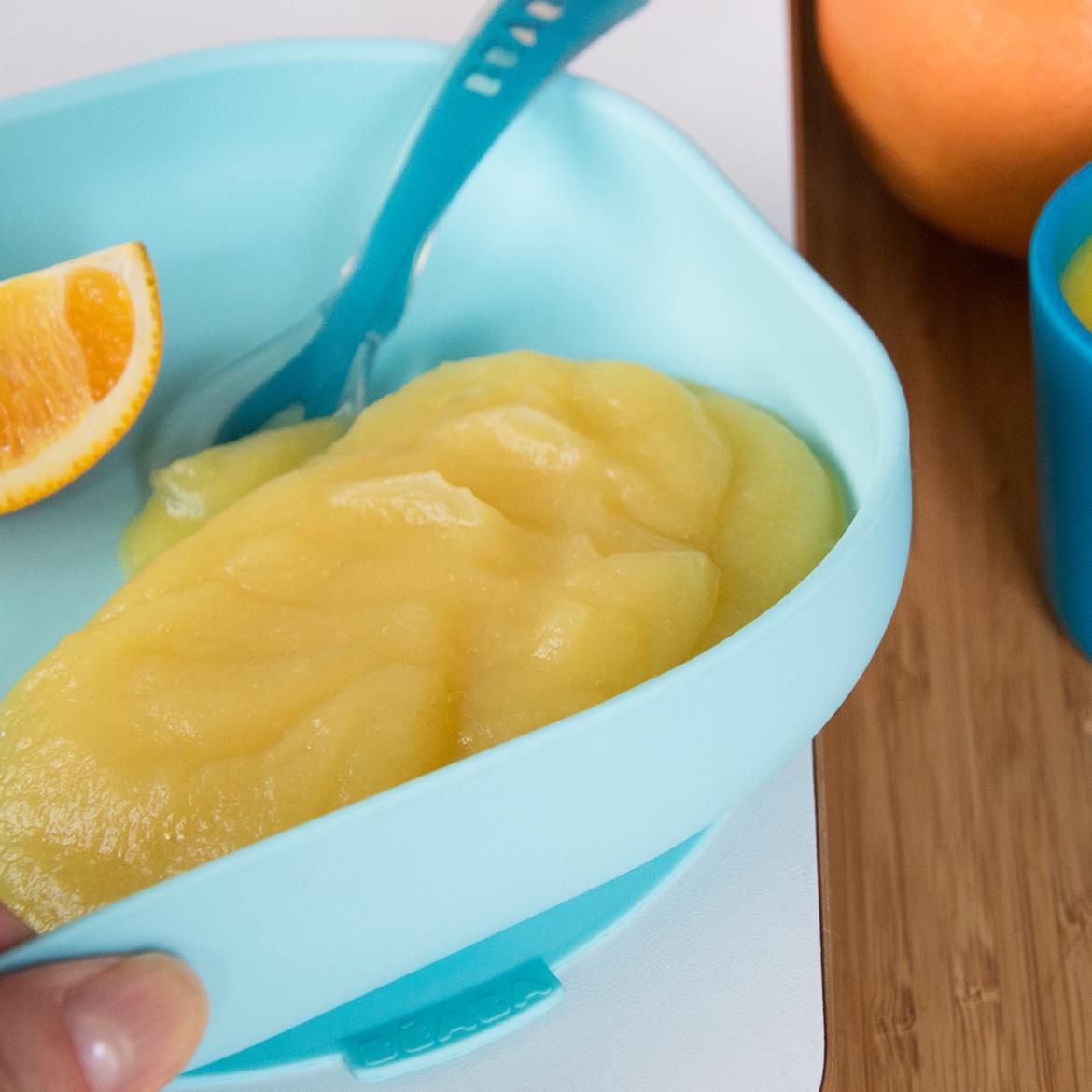 Assiette silicone ventouse bleu ciel