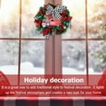 thumbnail image 3 of Relax love Artificial Christmas Wreath,Plaid Bow Garland Home Party Decorations with LED String Lights,38cm Car, 3 of 7
