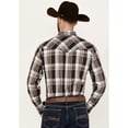 thumbnail image 5 of Ely Walker Men's Plaid Print Long Sleeve Snap Western Shirt Brown, 5 of 5