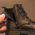 thumbnail image 4 of KPOPLK Toddler Girls Combat Boots Side Zipper Lace Up Boots Girls Non-Slip Sole Casual Boots(10,Black), 4 of 9