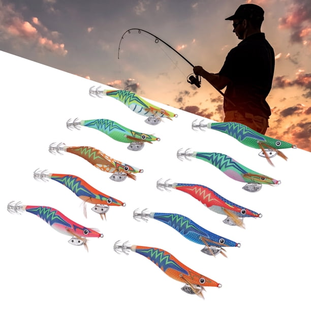 Señuelo De Calamar, 10 Piezas3D Ojos Realistas Calamar Jig Cebo De Pesca Para Pesca