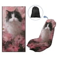 thumbnail image 5 of Xixirimido Car Towel Seat Covers Multifunctional Towel for Gym Outdoor Sport, Picnic, Beach, Pet Travel, Non-Slip Washable Car Seat Protector, Cat Pink Daisy, 2Pack, 5 of 8