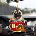 thumbnail image 4 of Clearance! French Christmas Ornament Pug Christmas Hanging Ornament Acrylic French Ornament For Christmas Tree Hanging Pendant Dog Lovers Gift For Women Mom 3.9*3.9*0.4 in F, 4 of 5