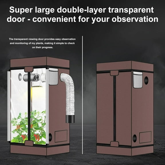 x2 Grow Tent, 48"x24"x60''High Reflective Mylar 1680D Hydroponic Grow Tents, Waterproof Grow Tent with Double Cleart Observation Door and Floor Tray, for Indoor Plant Growing