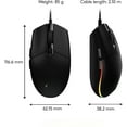 thumbnail image 3 of G203 Wired Gaming Mouse, 8,000 DPI, Rainbow Optical Effect LIGHTSYNC RGB, 6 Programmable Buttons, On-Board Memory, Screen Mapping, PC/Mac Computer and Laptop Compatible - Black, 3 of 3