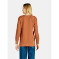 thumbnail image 3 of Time and Tru Women's Waffle Knit Sweatshirt, Sizes XS-XXXL, 3 of 5