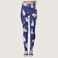 thumbnail image 2 of Shadoumai Easter Yoga Pants for Women Cute Rabbit Graphic Leggings High Waist Tummy Control Bunny Print Workout Leggings, 2 of 4