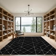 thumbnail image 2 of ODIKA 8'x10' Machine Washable Non-Slip Area Rug, Geometric Black High Traffic Rug, Black, 1103099, 2 of 7