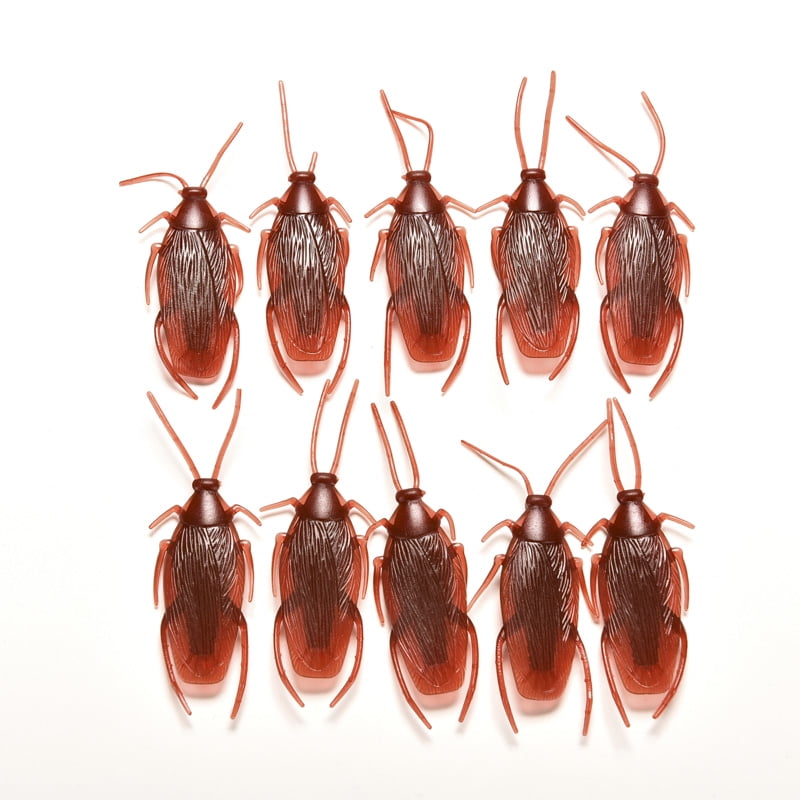 10Pcs Lifelike Fake Cockroach Roach Toy Prank Funny Trick Joke Toys For Party 