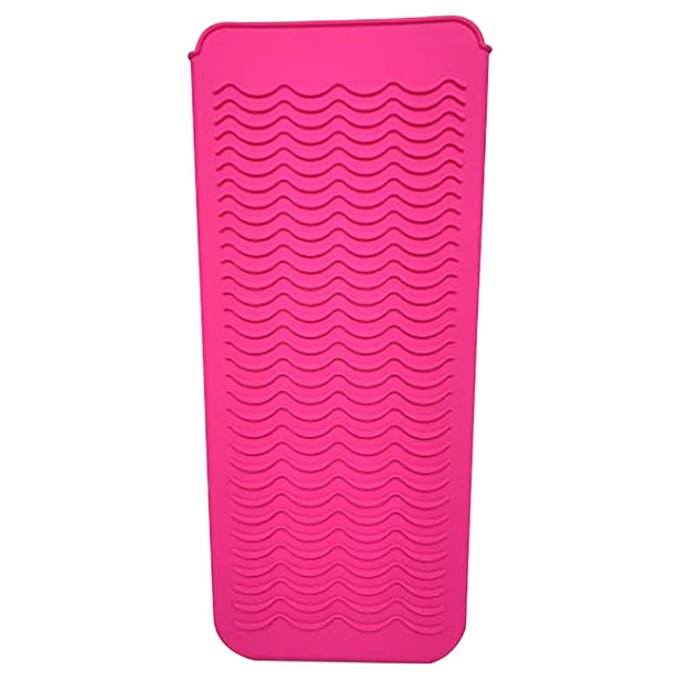Seitruly Rizador Dido, alfombrilla de silicona resistente, bolsa de rizador, alisador de pelo, almohadilla, herramienta para el cabello caliente Cuidado del cabello Rosa roja Seitruly CE000431-04