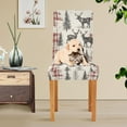 thumbnail image 4 of Yayeee 2 Pack Dining Chair Covers Stretch Parson Chairs Slipcovers Seat Protector, Beige Deer, 4 of 6
