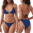 thumbnail image 6 of Hirioo Buffalo Plaid Blue Black for Bikinis Swimsuit Set for Women Swimwear Triangle Bathing Suit Summer Swimwear, 6 of 7