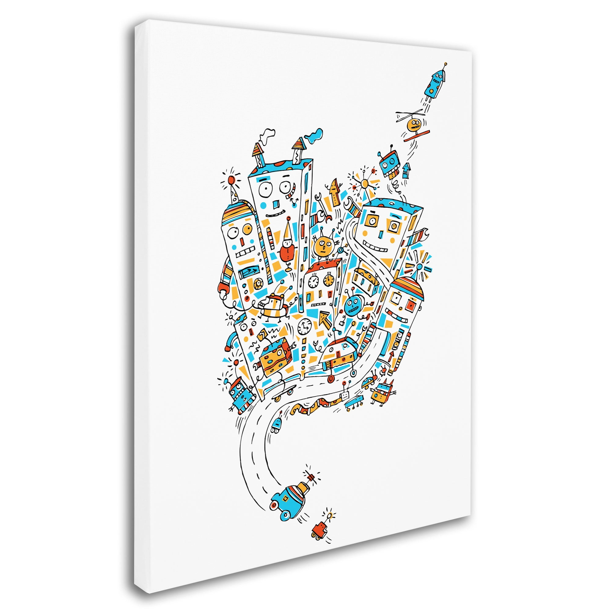 Trademark Fine Art "Robot City" Canvas Art by Carla Martell