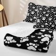 thumbnail image 4 of Homewish Cute Dog Paw Quilt Full,Pet Themed Full Bedspread Sets,Black,3 Pieces, 4 of 7