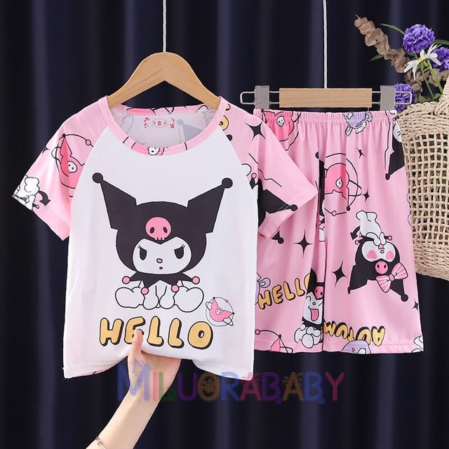 Pijamas de Pokémon para niños y niñas, traje de manga corta de dibujos animados, ropa de dormir informal, conjunto de ropa de casa, trajes de verano qym unisex