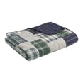 thumbnail image 6 of JERFIT Reversible King Quilt Set 3-Piece, Lodge Style Cabin Bedding, Green Navy Plaid Patchwork Print, Ultra Soft Microfiber, Machine Washable, 6 of 10