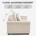 thumbnail image 6 of COMHOMA Convertible Sofa Bed 55'', 3-in-1 Sleeper Sofa with Pull-Out Bed, Futon Sofa with Reclining Backrest and 2 Pillows, Loveseat Sleeper Couche for Living Room, White, 6 of 10